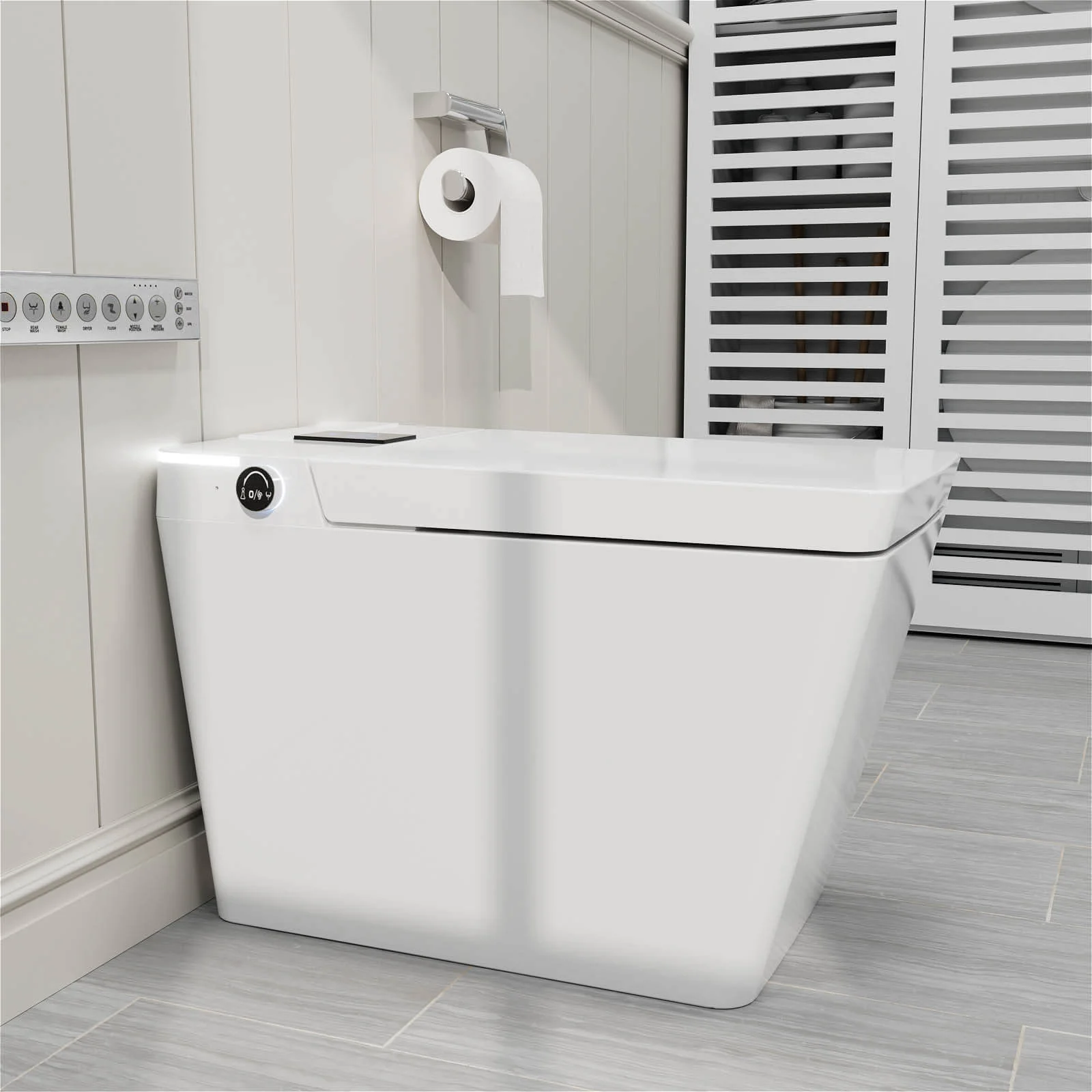 Giving Tree One-Piece Floor-Mounted Square Smart Toilet with Remote Control and Automatic Cover - Image 17