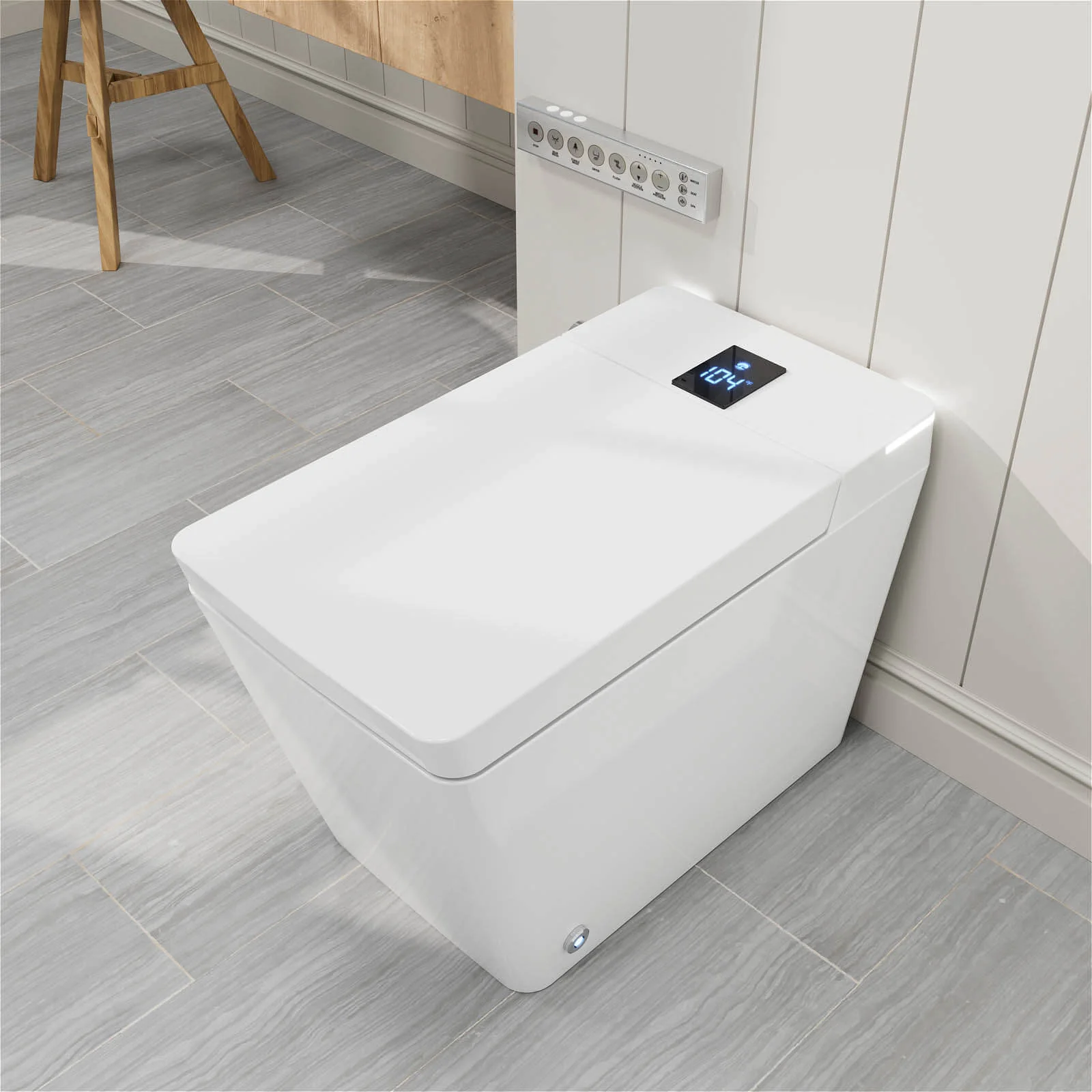 Giving Tree One-Piece Floor-Mounted Square Smart Toilet with Remote Control and Automatic Cover - Image 18