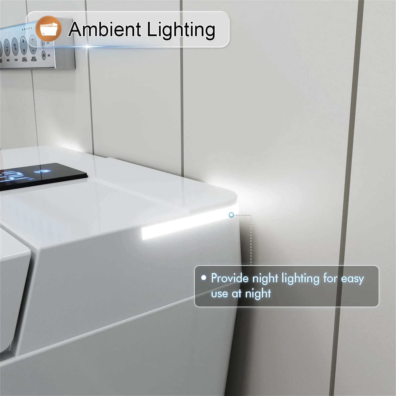 Giving Tree One-Piece Floor-Mounted Square Smart Toilet with Remote Control and Automatic Cover - Image 23
