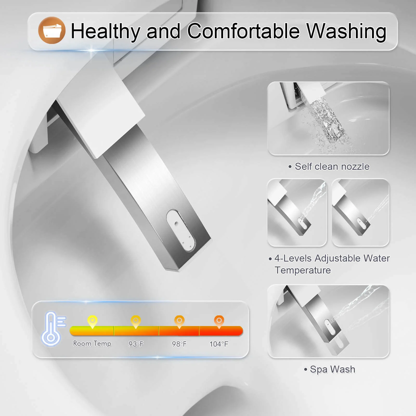 Giving Tree One-Piece Floor-Mounted Square Smart Toilet with Remote Control and Automatic Cover - Image 24