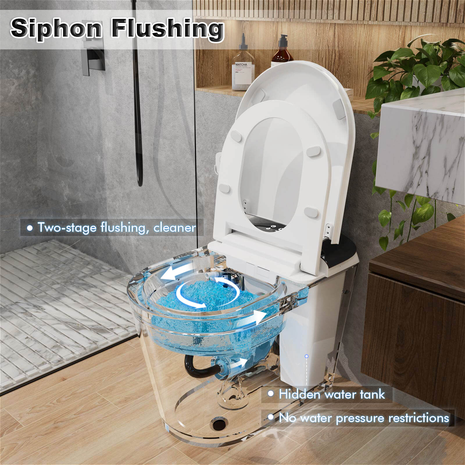 One-Piece Smart Toilet with Heated Seat and Bidet - Image 11