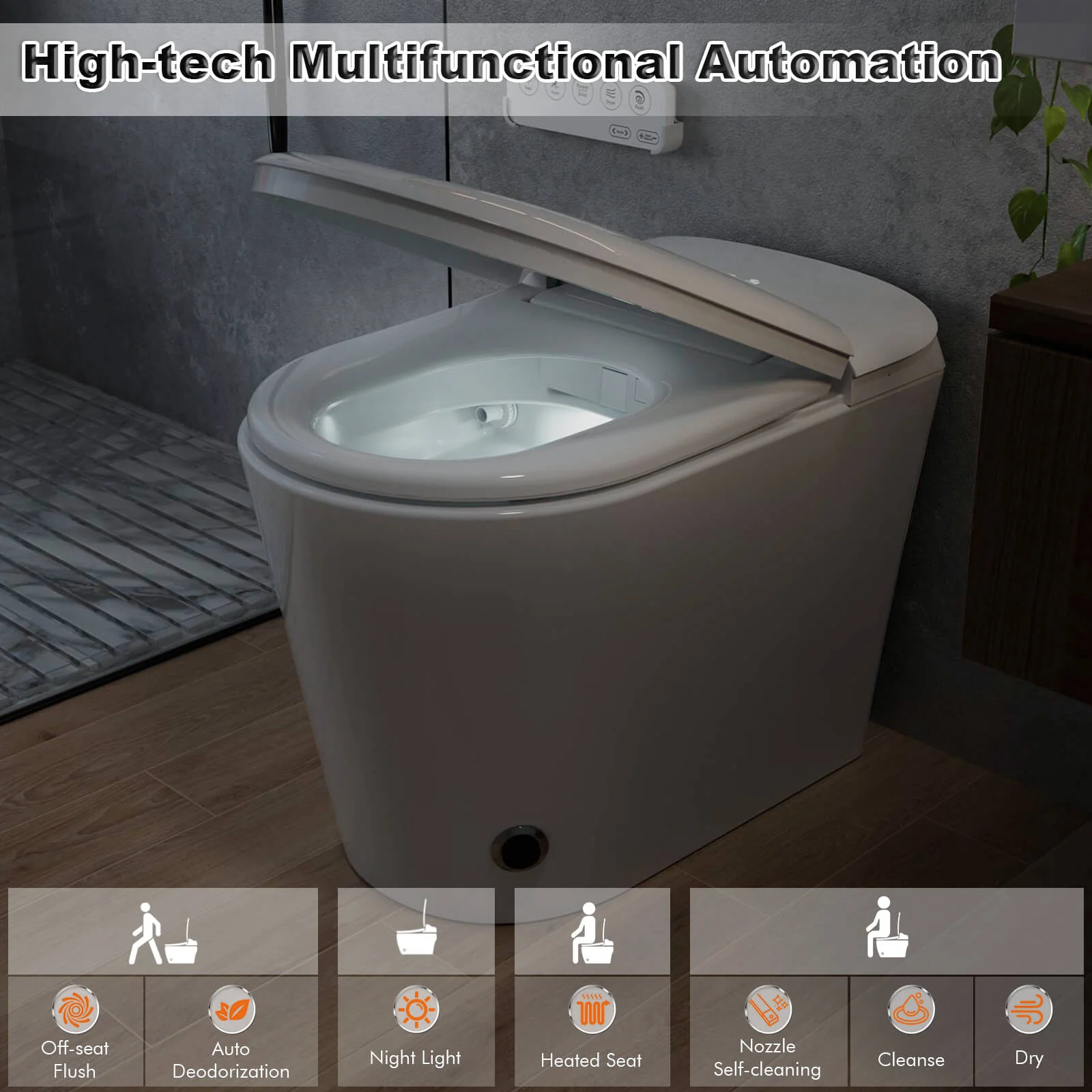 One-Piece Smart Toilet with Heated Seat and Bidet - Image 22