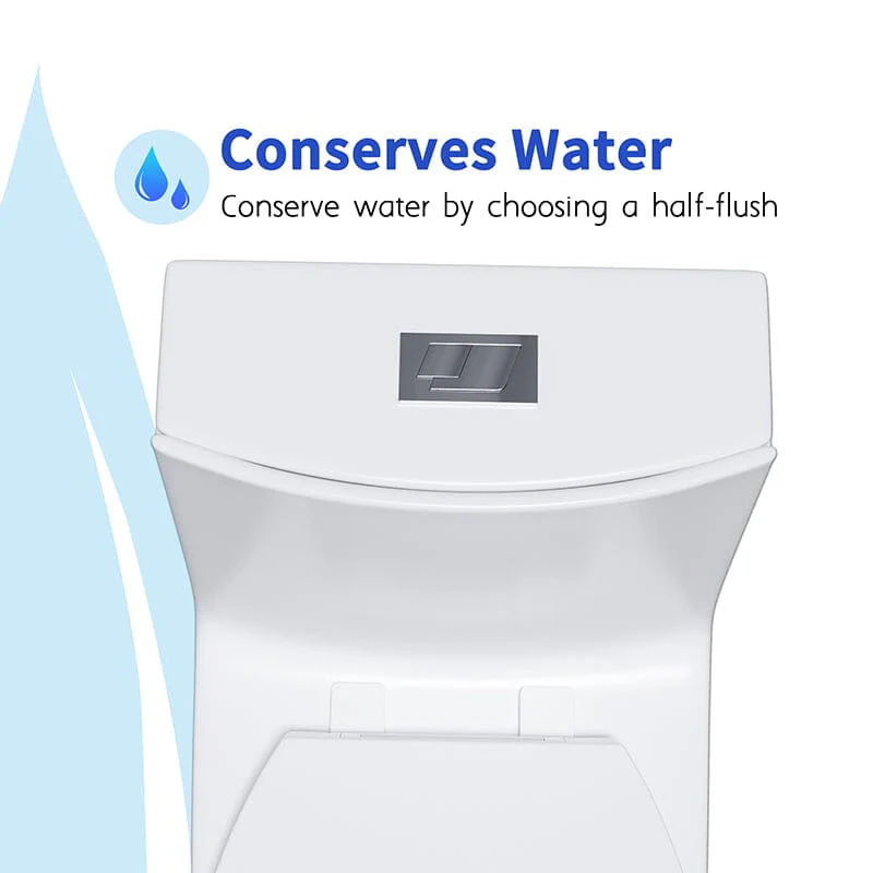 Giving Tree One-Piece Toilet 1.1GPF/1.6 GPF Siphon Jet Dual Flushing with Toilet Seat - Image 12