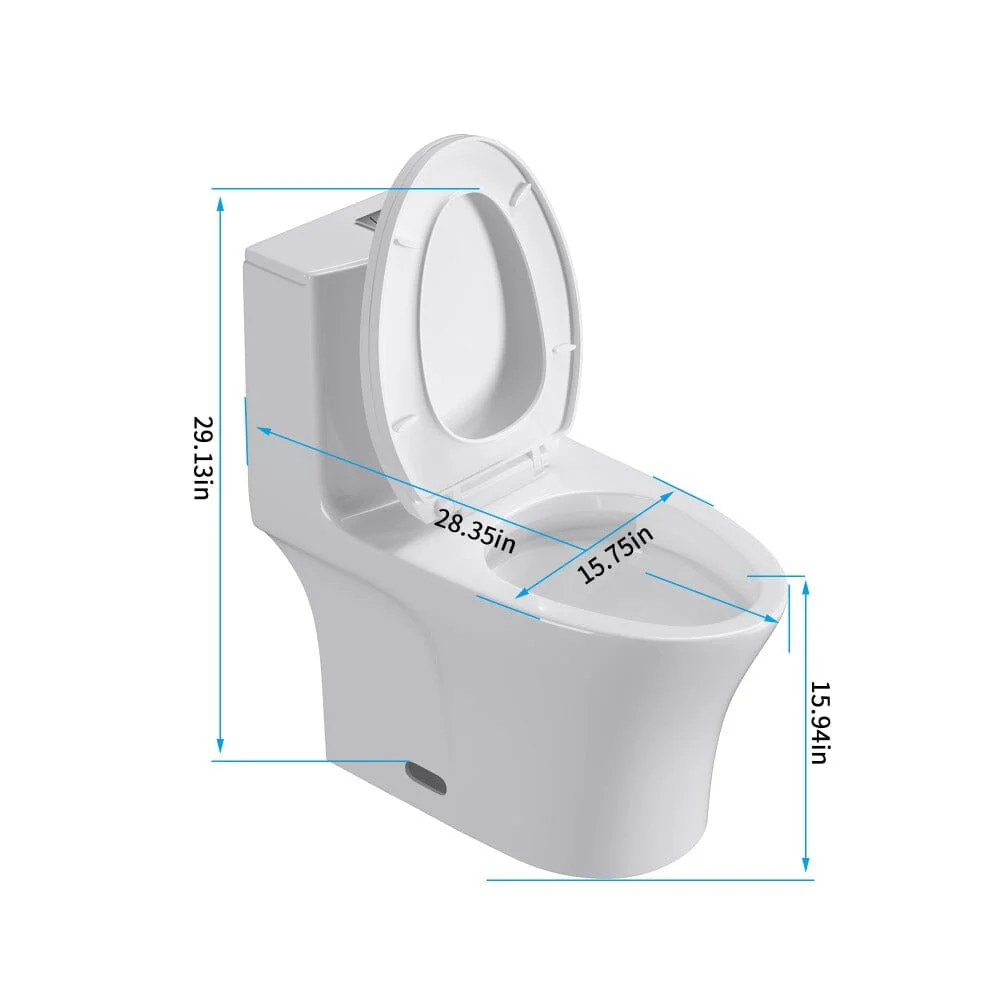 Giving Tree One-Piece Toilet 1.1GPF/1.6 GPF Siphon Jet Dual Flushing with Toilet Seat - Image 19