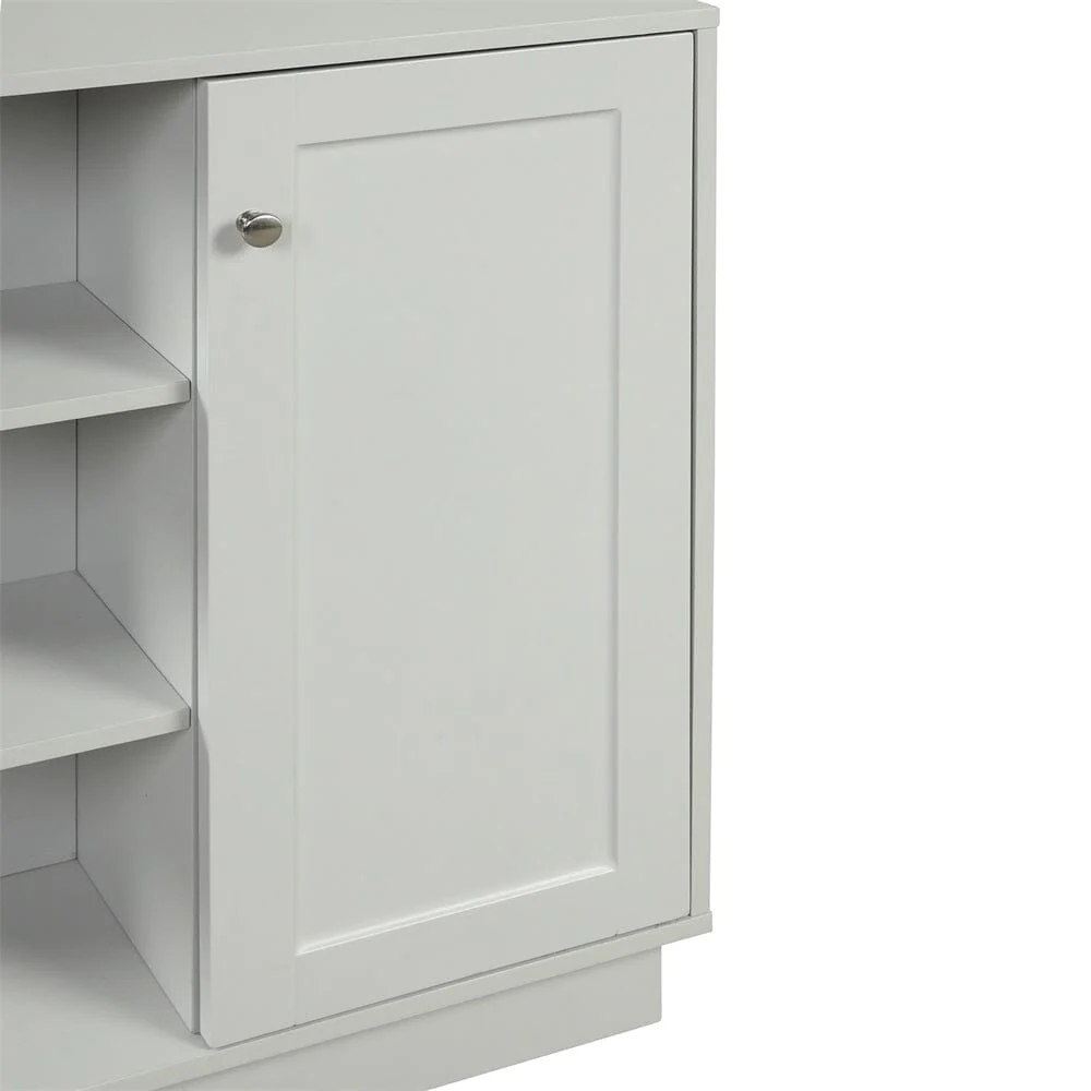 Giving Tree Open Style Shelf Cabinet with Adjustable Plates Ample Storage Space Easy to Assemble, Gray - Image 10