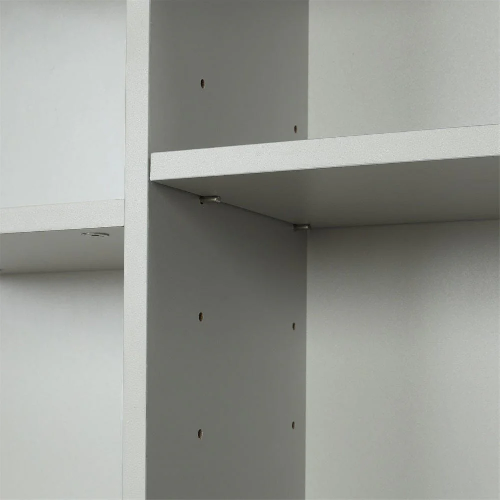 Giving Tree Open Style Shelf Cabinet with Adjustable Plates Ample Storage Space Easy to Assemble, Gray - Image 8