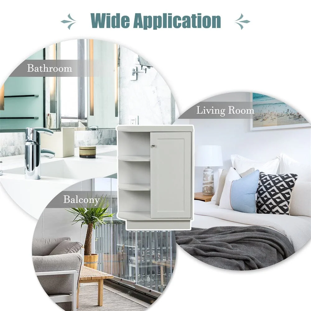 Giving Tree Open Style Shelf Cabinet with Adjustable Plates Ample Storage Space Easy to Assemble, Gray - Image 9