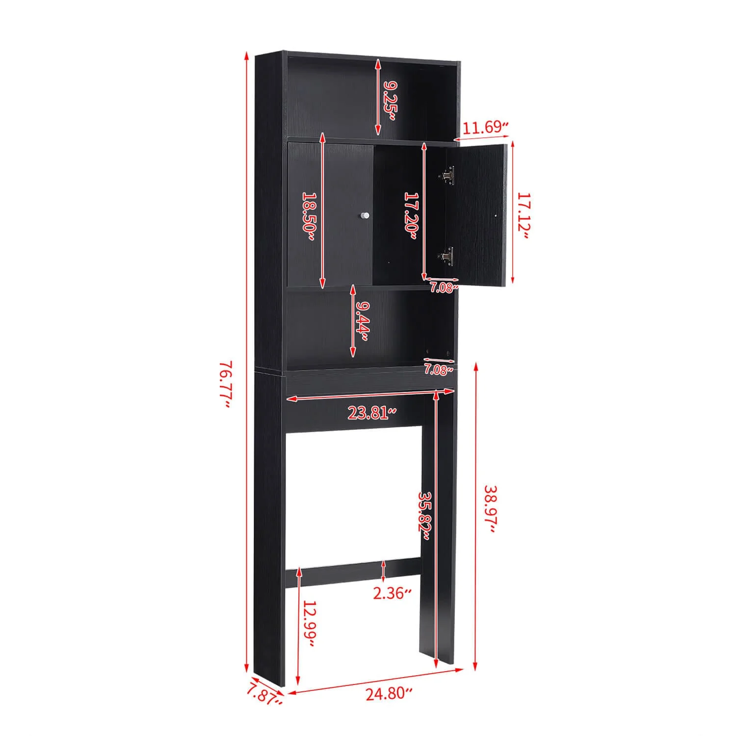 GIVING TREE Over The Toilet Storage Cabinet with Shelf and Double Doors - Image 7