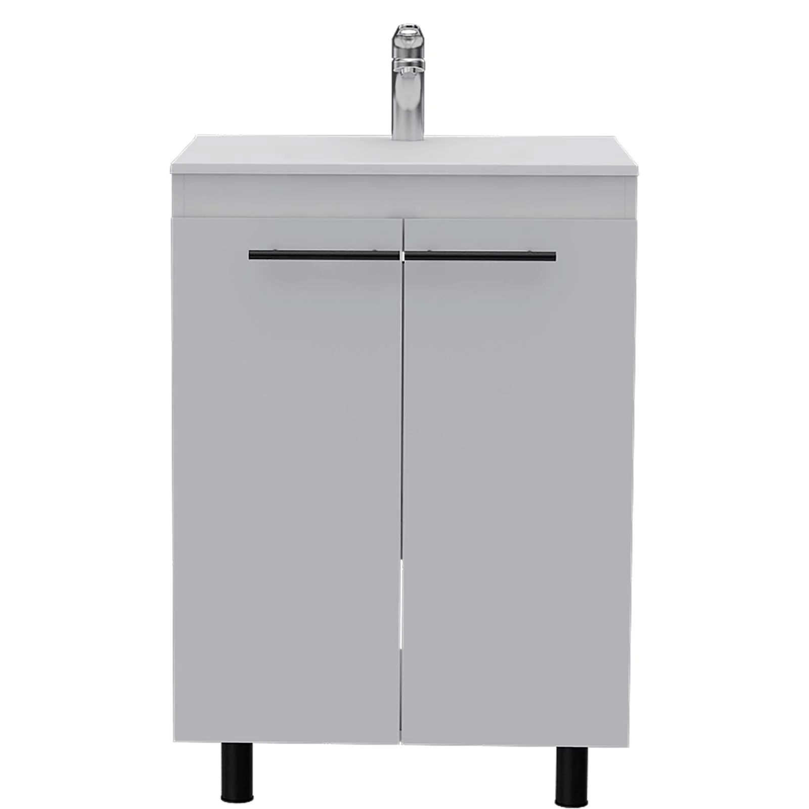 Over The Toilet Cabinet & Freestanding Bathroom Vanity Two-piece Suit - Image 4