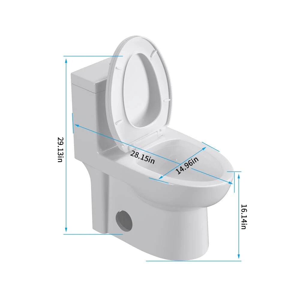 Giving Tree Powerful & Quiet Dual Flush Modern One Piece Toilet with Soft Closing Seat - Image 17