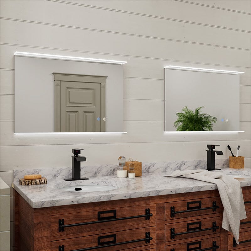 Rectangular Wall Mount LED Lighted Bathroom Vanity Mirror with Shelf - Image 12