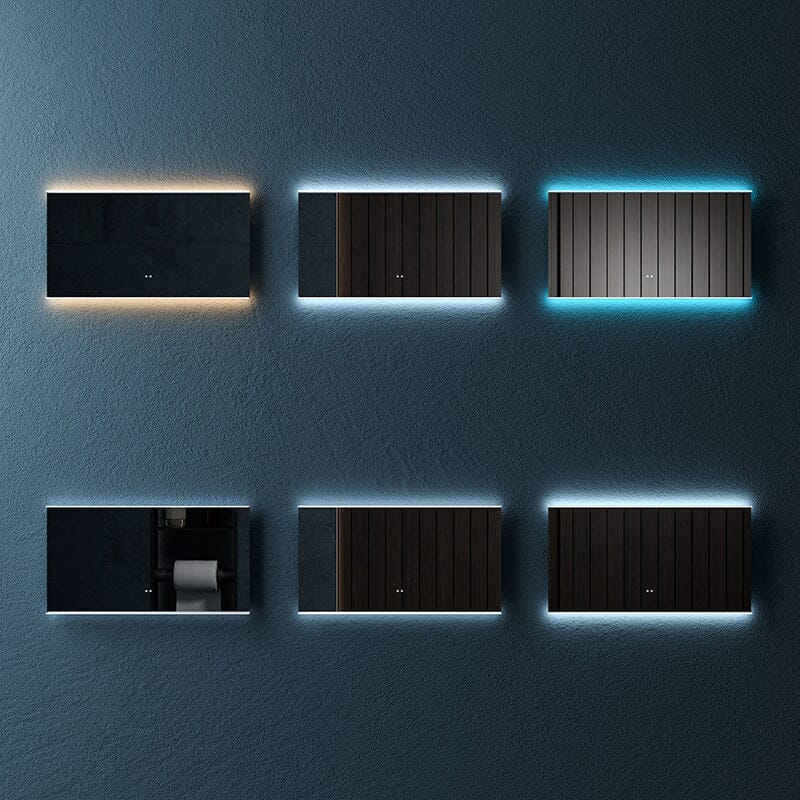 Rectangular Wall Mount LED Lighted Bathroom Vanity Mirror with Shelf - Image 34
