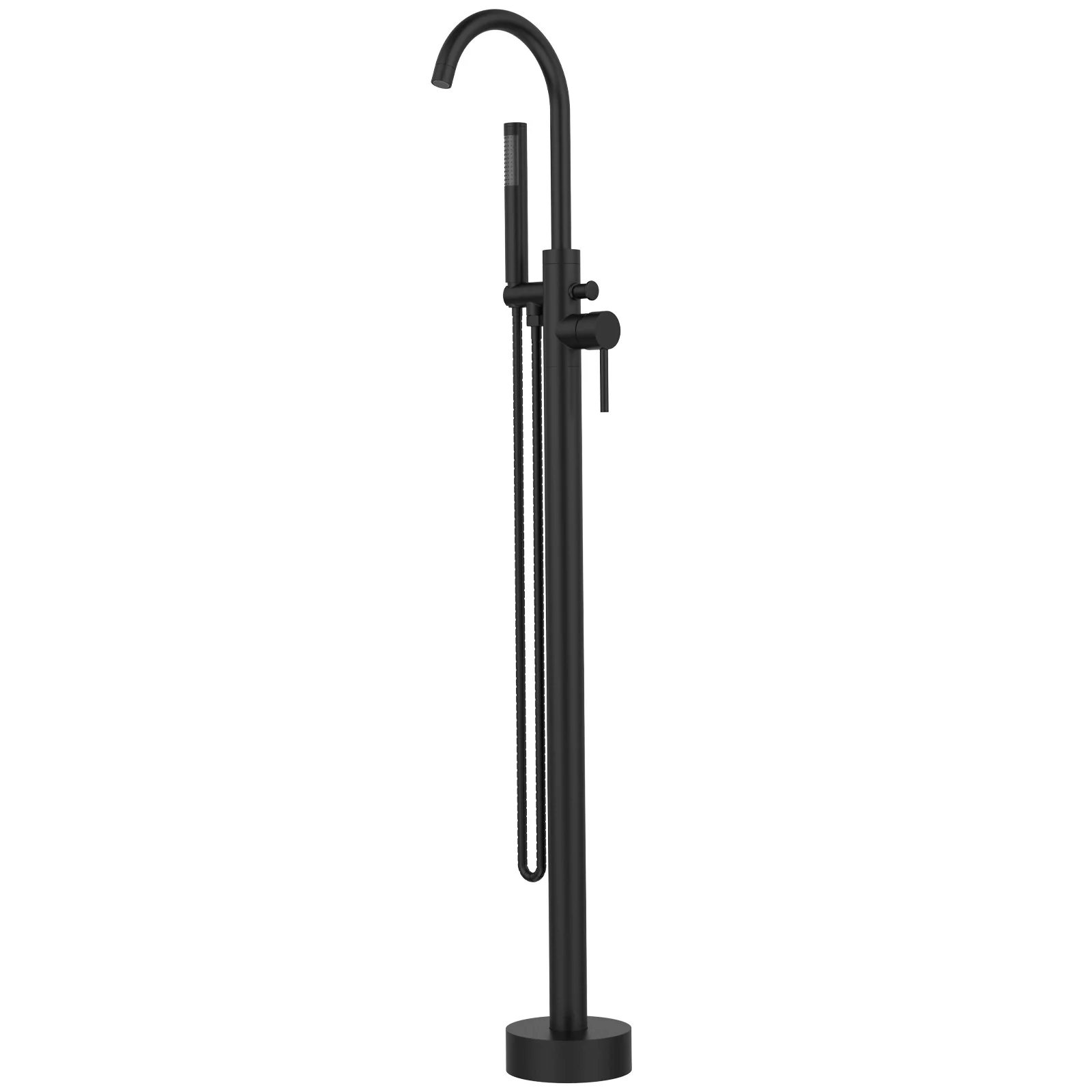 Retro Brass Single Handle Shower Freestanding Tub Filler Faucet, Floor Mounted & Bubble Former - Image 7