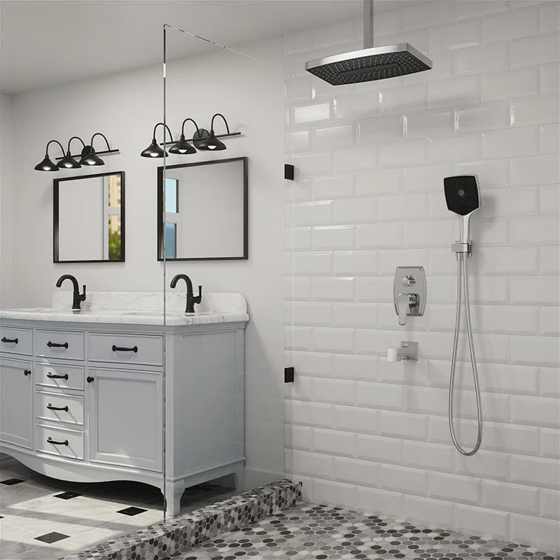 Shower Systems 14" Rectangular Ceiling Shower Head with Hand Shower & Tub Spout - Image 17