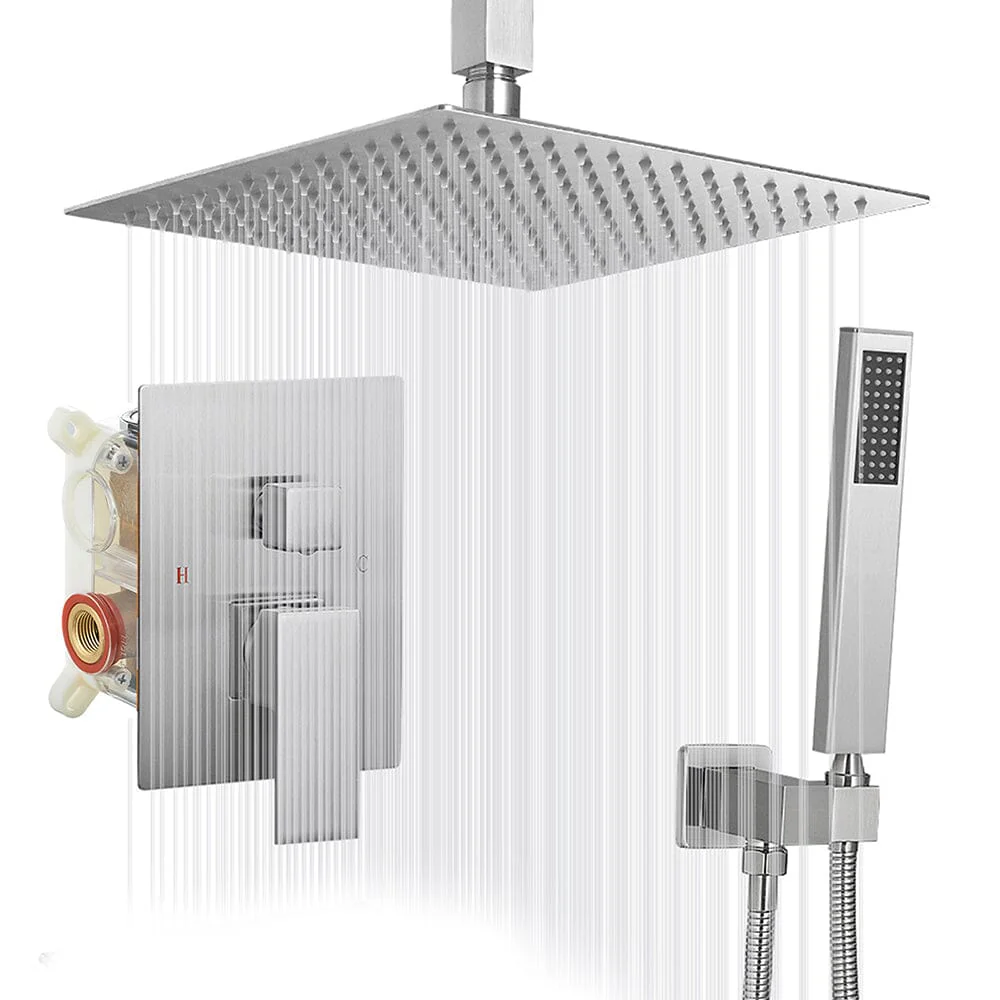 Giving Tree Shower System 2-Spray Patterns Dual Shower Heads with 10 in. Rain Ceiling Mount - Image 9