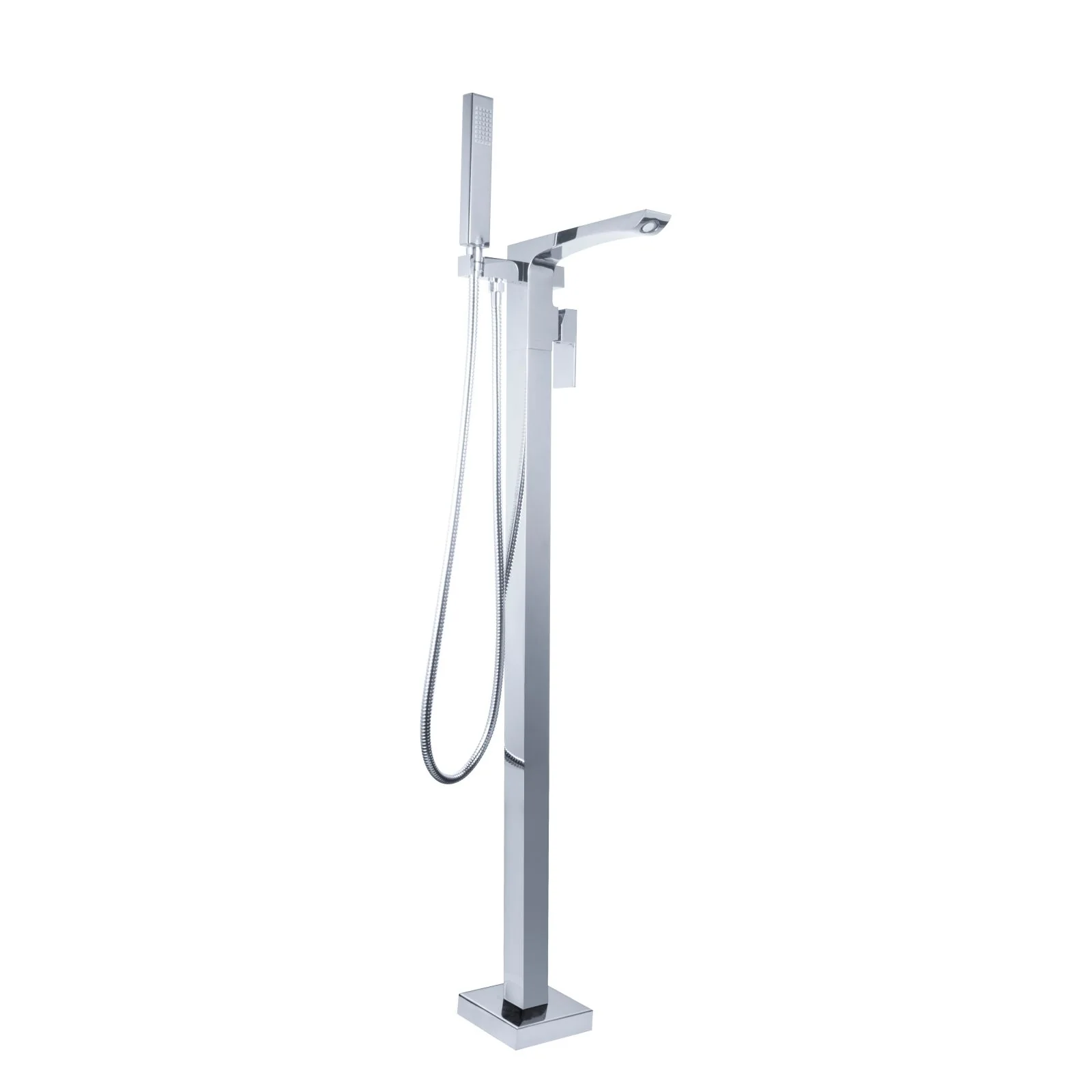 Floor Mounted Freestanding Single Handle Tub Filler Faucet, Chorme Color & Brass Material - Image 7