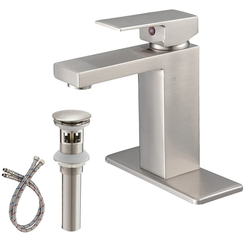 Modern Single Hole Solid Brass Bathroom Sink Faucet with Pop Up Drain - Image 27