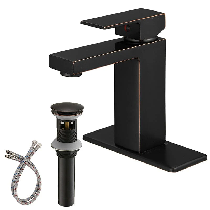 Modern Single Hole Solid Brass Bathroom Sink Faucet with Pop Up Drain - Image 37