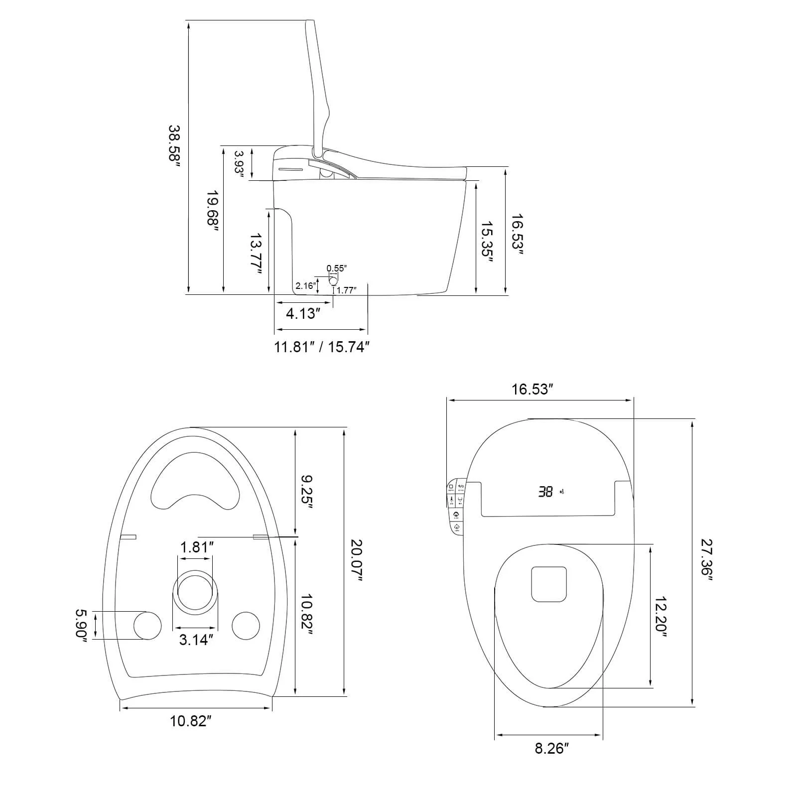 Smart Bidet Toilet with Elderly and Child Modes - Image 16