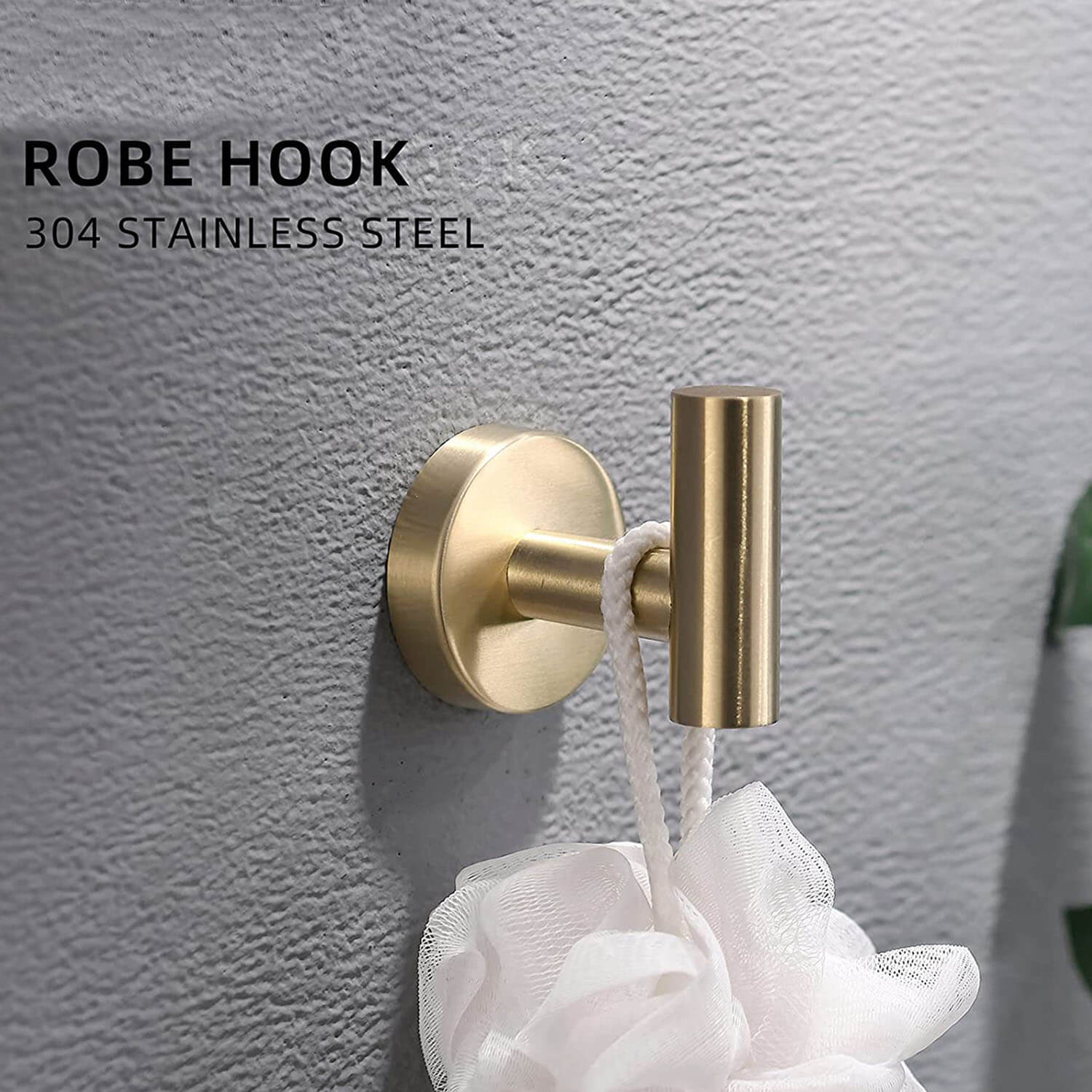 Stainless Steel 4-Piece Wall-Mounted Brushed Gold Bathroom Hardware Set - Image 5