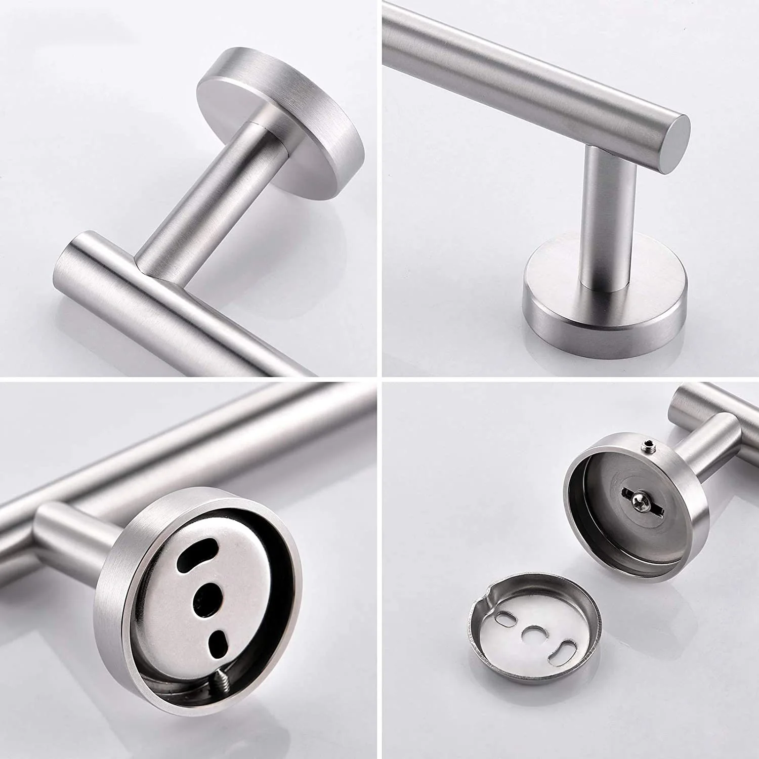 Stainless Steel 4-Piece Wall-Mounted Brushed Nickel Bathroom Hardware Set - Image 6