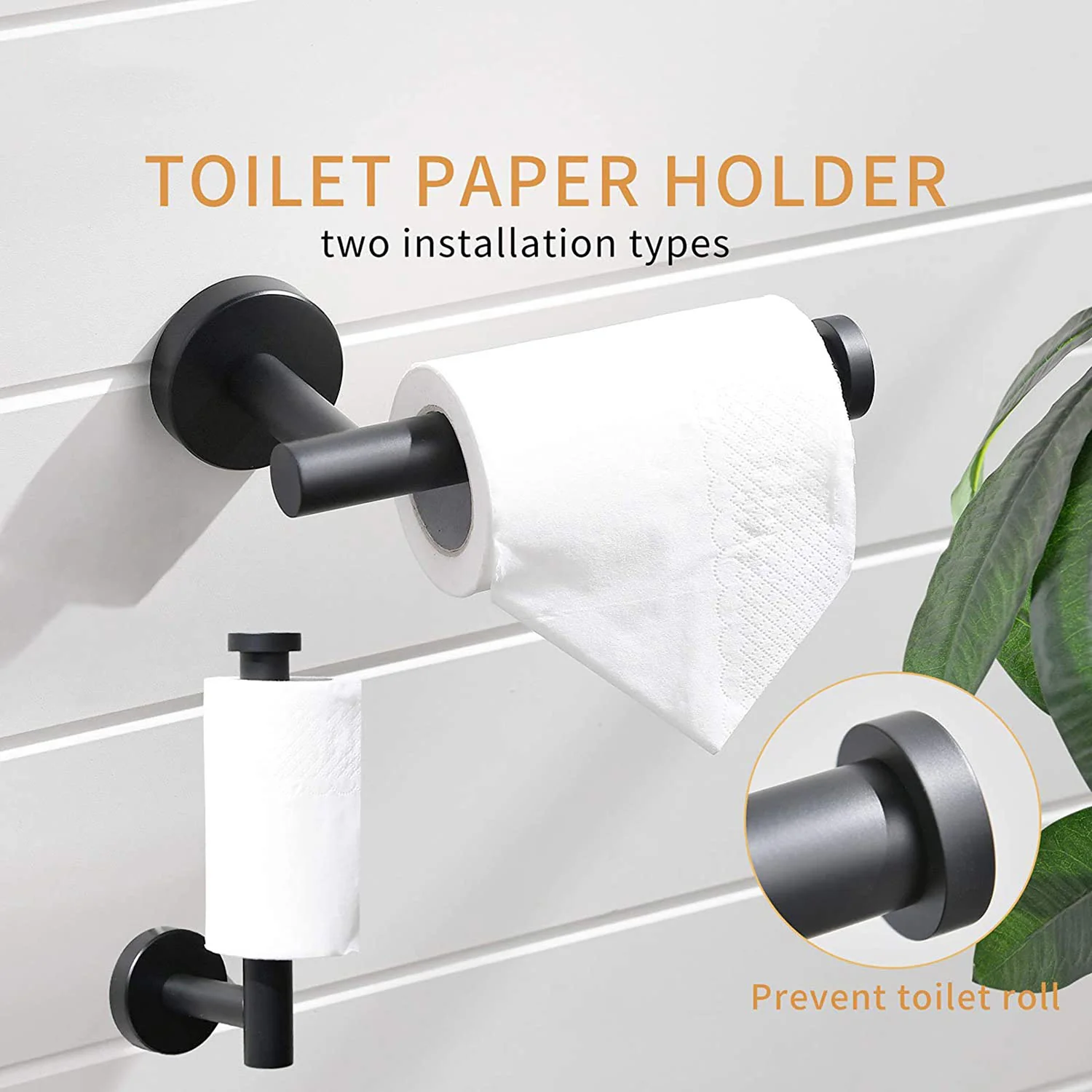 Stainless Steel 4-Piece Wall-Mounted Matte Black Bathroom Hardware Set - Image 4
