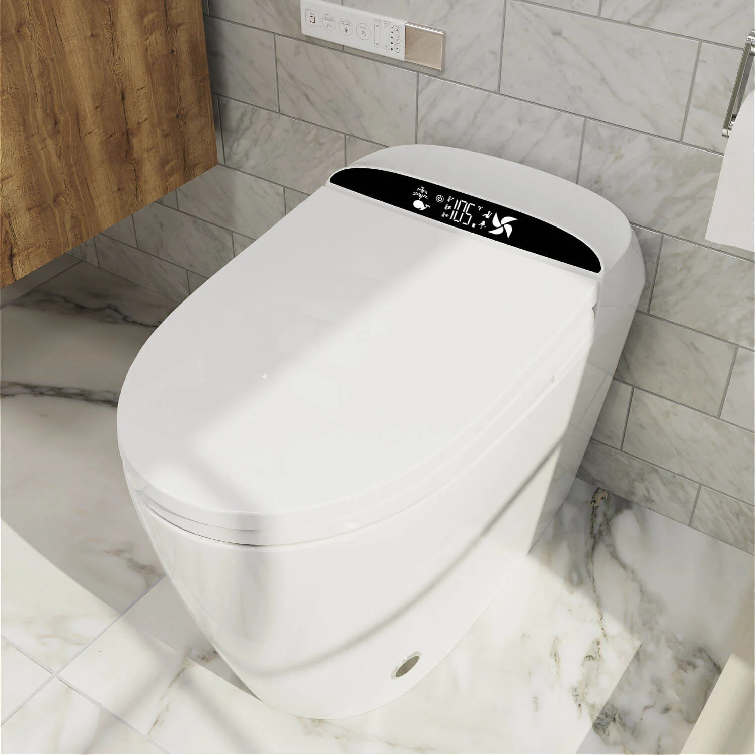 Giving Tree Smart Toilet with Hidden Water Tank, Elongated Bidet Toilet, Low Water Pressure Start, Heated Seat, Mobile Drying & Auto-Flush - Image 33