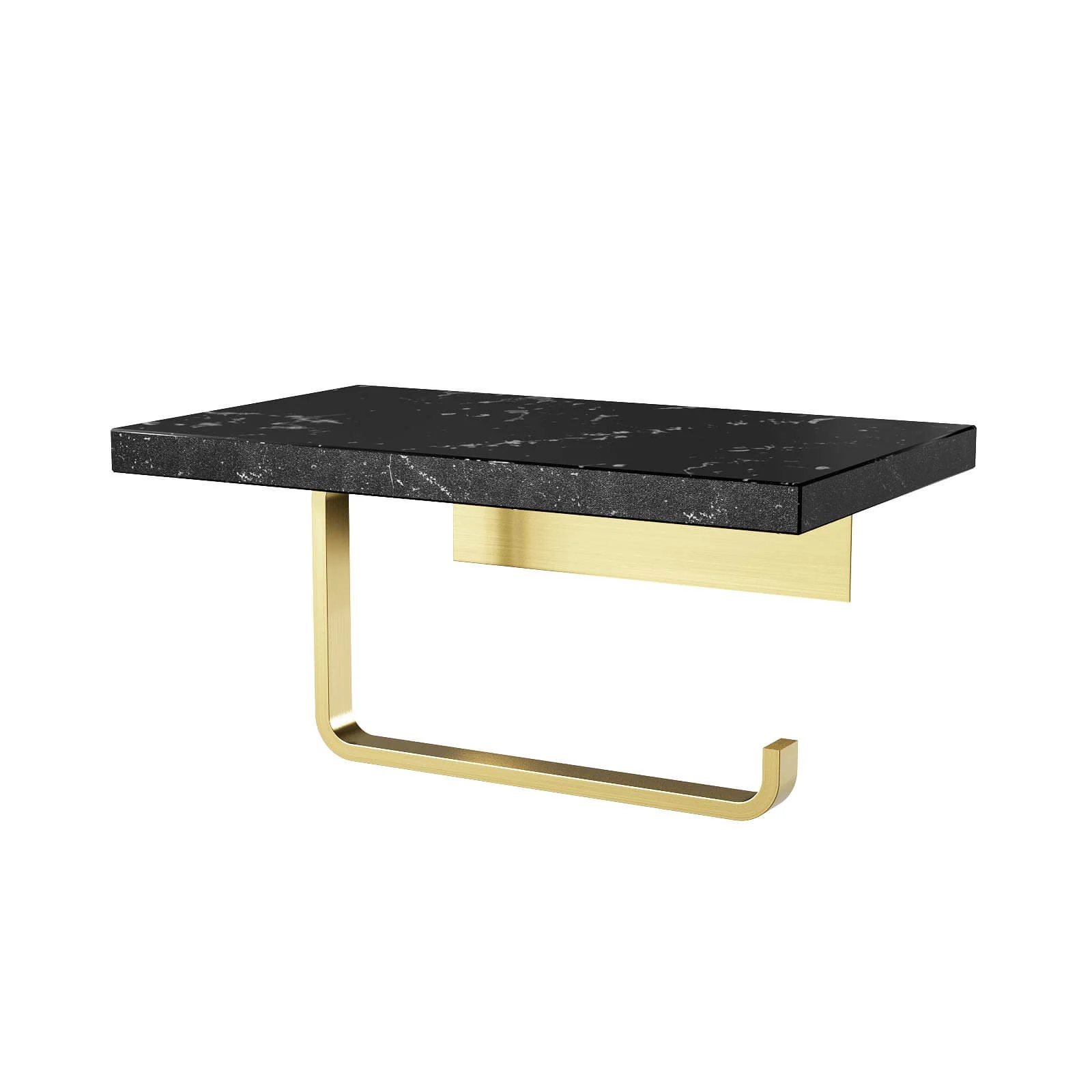 Toilet Paper Holder with Black Natural Marble Shelf - Image 6