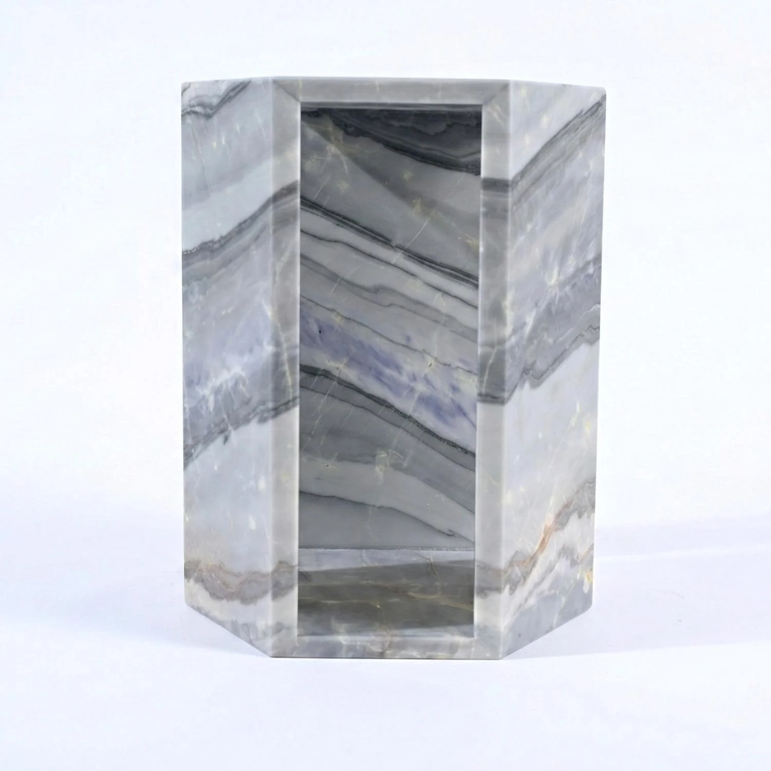 Unique Marble Side Table with Deep Blues, Misty Purples for Living Room, Bathroom & Outdoor Side - Image 8