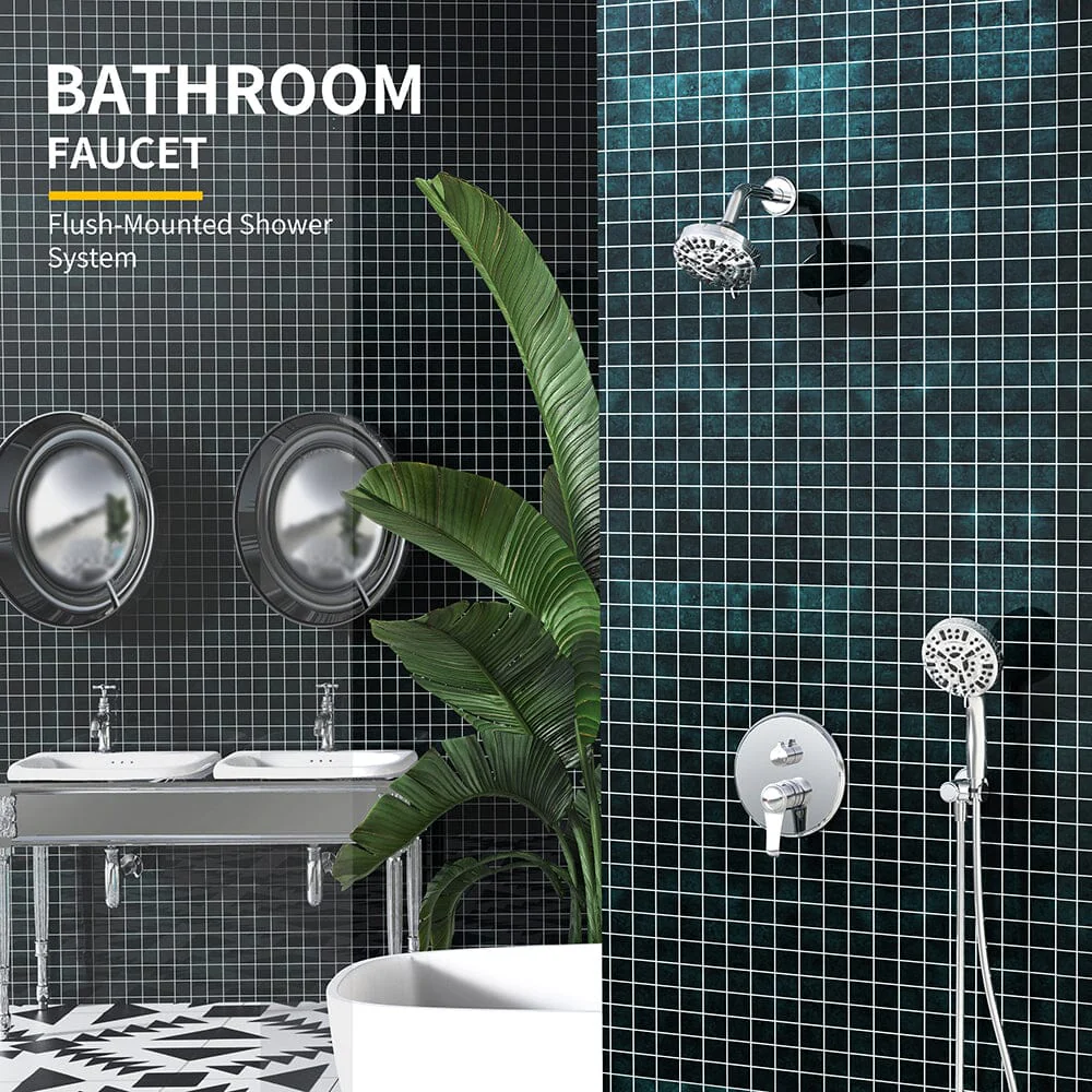 Wall Mounted 14 Spray High Pressure Shower Head and Hand Shower - Image 39