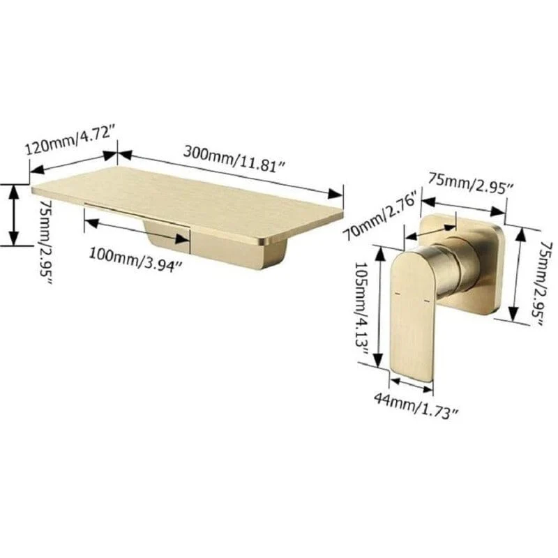 Giving Tree Wall Mounted Waterfall Bathroom Sink Faucet Single Handle with Valve - Image 18