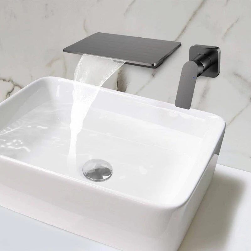 Giving Tree Wall Mounted Waterfall Bathroom Sink Faucet Single Handle with Valve - Image 25