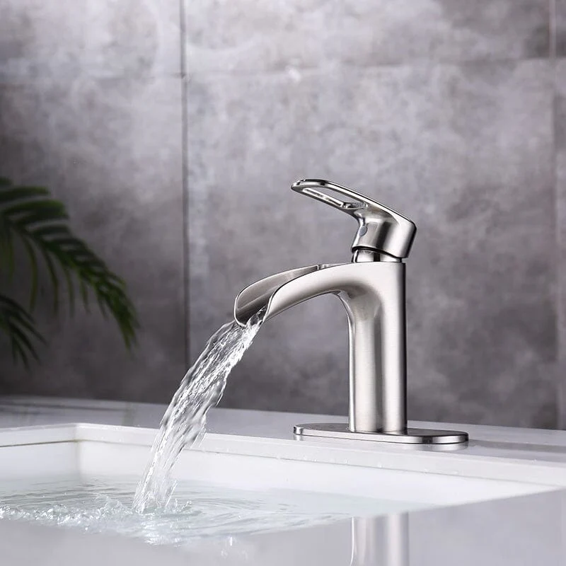 Waterfall Single Hole Single-Handle Bathroom Sink Faucet with Pop-up Drain Assembly - Image 11