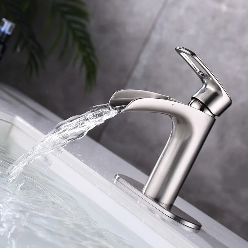 Waterfall Single Hole Single-Handle Bathroom Sink Faucet with Pop-up Drain Assembly - Image 14