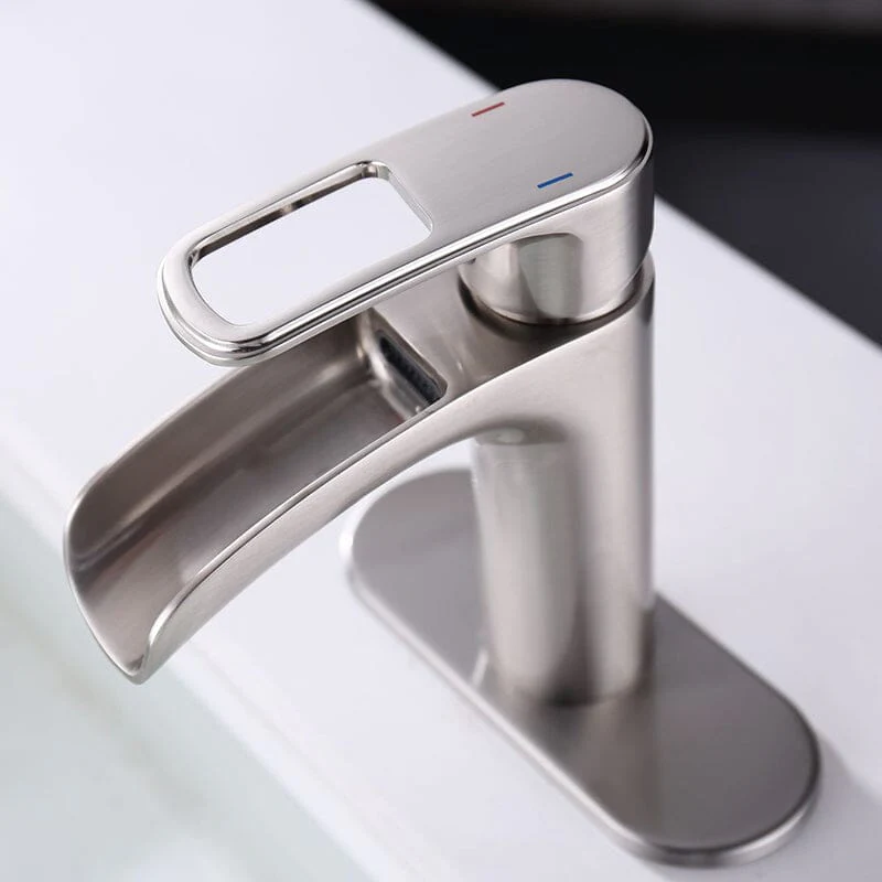 Waterfall Single Hole Single-Handle Bathroom Sink Faucet with Pop-up Drain Assembly - Image 15