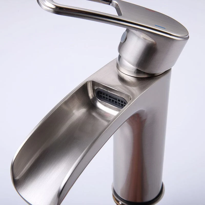 Waterfall Single Hole Single-Handle Bathroom Sink Faucet with Pop-up Drain Assembly - Image 17