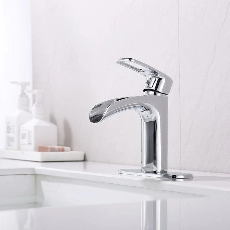 Waterfall Single Hole Single-Handle Bathroom Sink Faucet with Pop-up Drain Assembly - Image 24