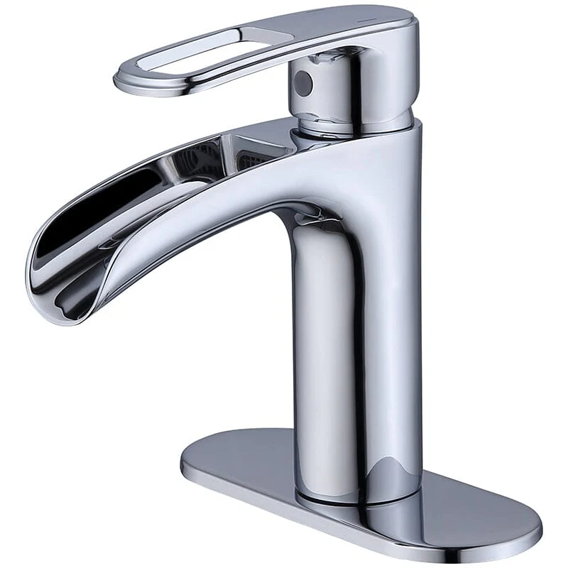 Waterfall Single Hole Single-Handle Bathroom Sink Faucet with Pop-up Drain Assembly - Image 28