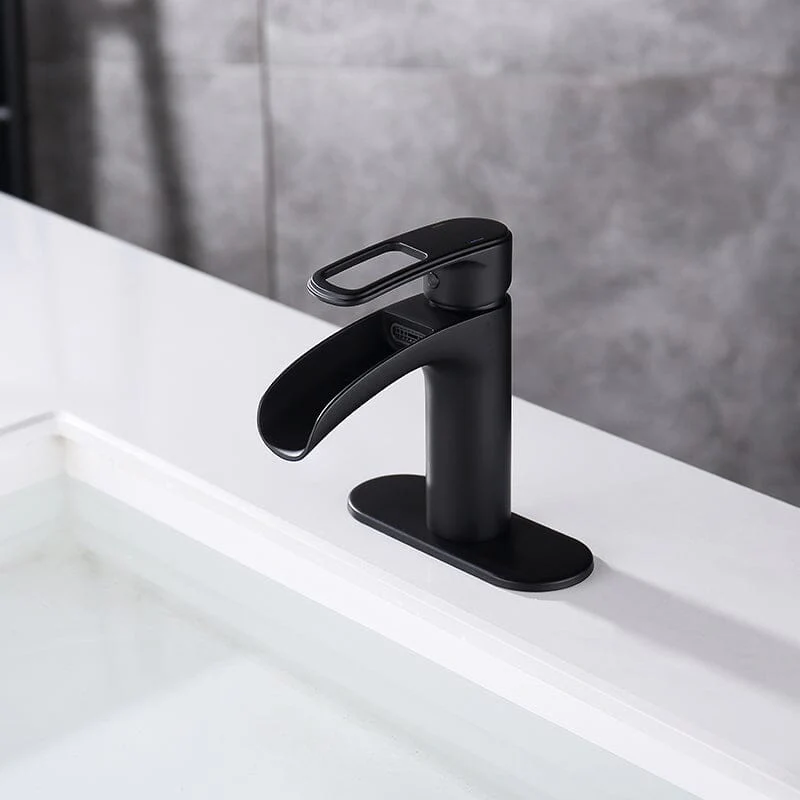 Waterfall Single Hole Single-Handle Bathroom Sink Faucet with Pop-up Drain Assembly - Image 3