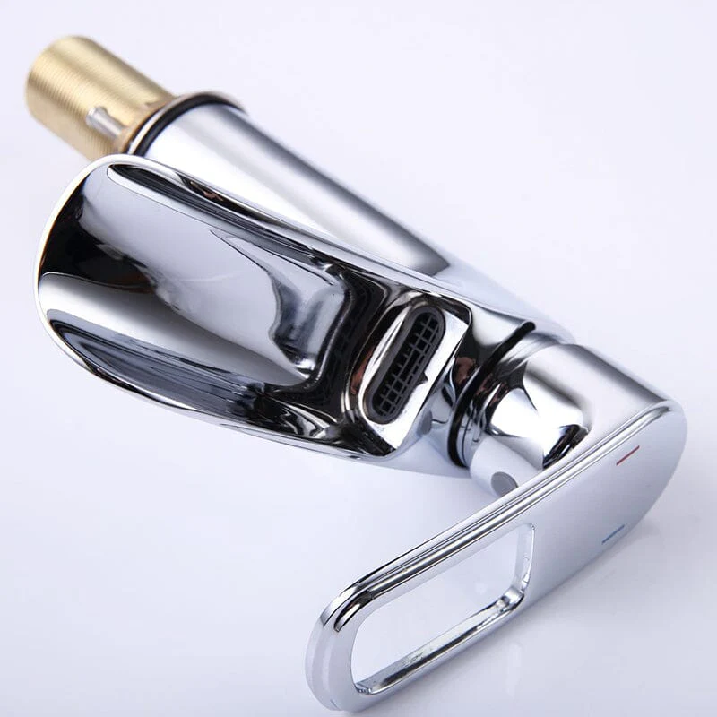 Waterfall Single Hole Single-Handle Bathroom Sink Faucet with Pop-up Drain Assembly - Image 31