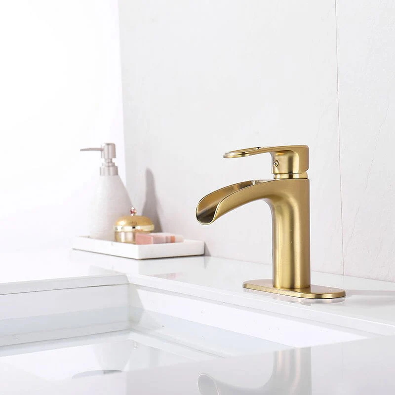 Waterfall Single Hole Single-Handle Bathroom Sink Faucet with Pop-up Drain Assembly - Image 37