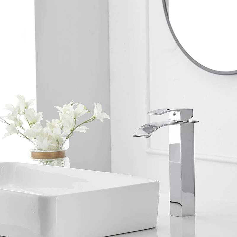 Waterfall Single Hole Single Handle Bathroom Sink Faucet With Pop-up Drain Assembly - Image 21