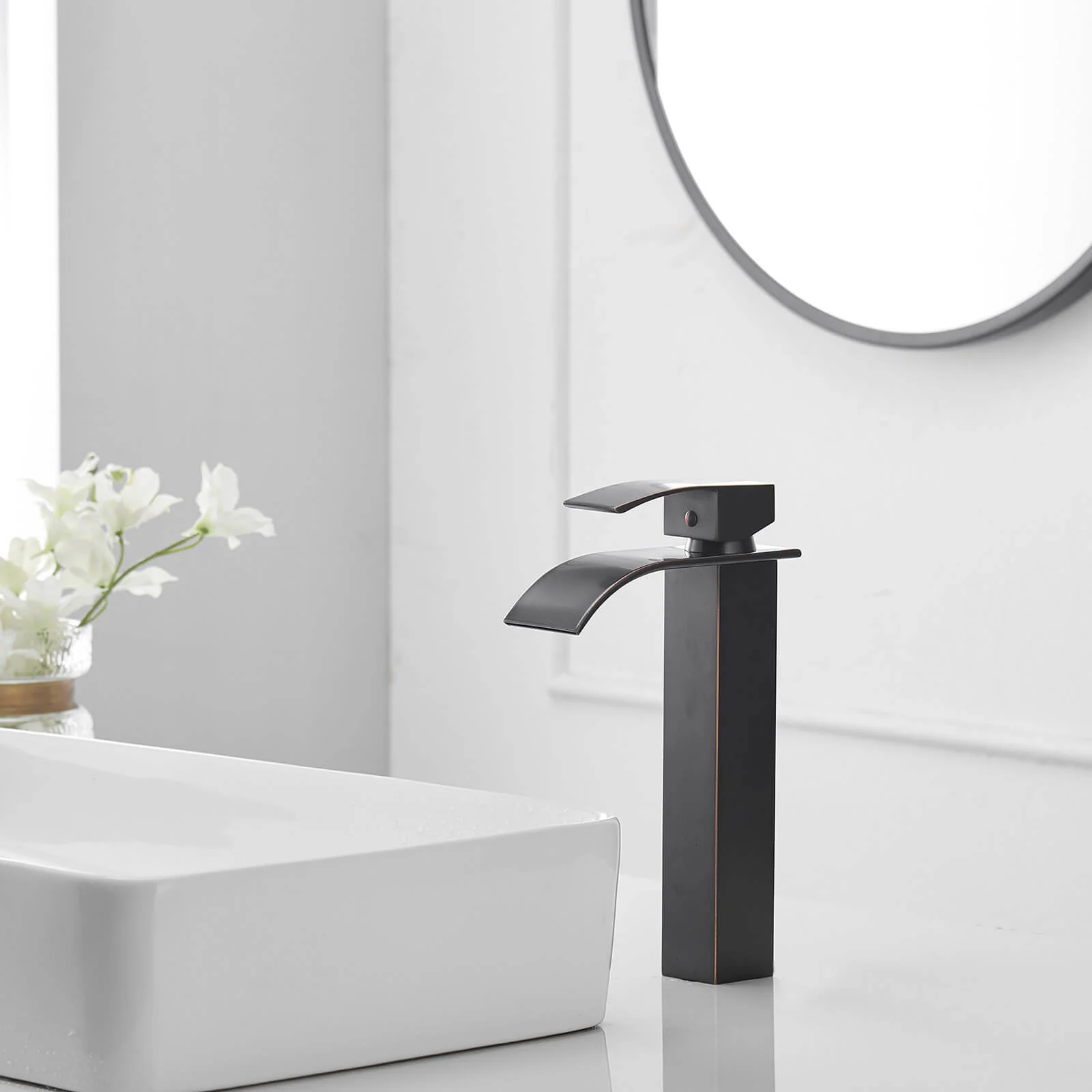 Waterfall Single Hole Single Handle Bathroom Sink Faucet With Pop-up Drain Assembly - Image 28