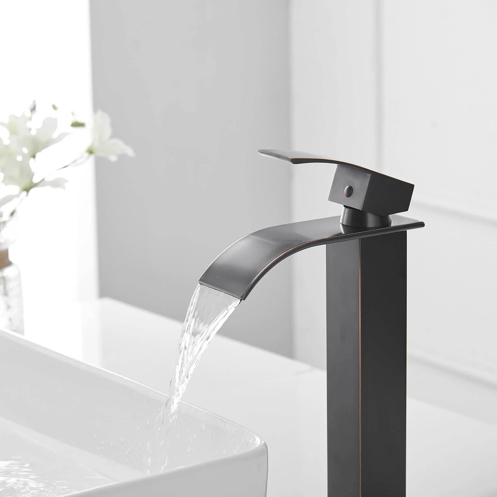 Waterfall Single Hole Single Handle Bathroom Sink Faucet With Pop-up Drain Assembly - Image 29