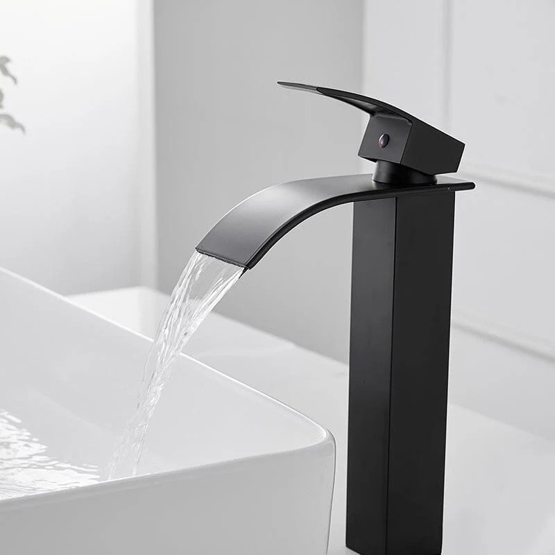 Waterfall Single Hole Single Handle Bathroom Sink Faucet With Pop-up Drain Assembly - Image 4