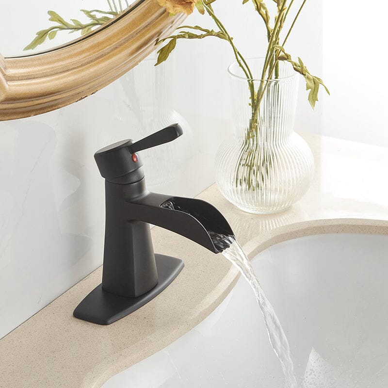 Waterfall Single Hole Single-Handle Low-Arc Bathroom Sink Faucet With Pop-up Drain Assembly - Image 11
