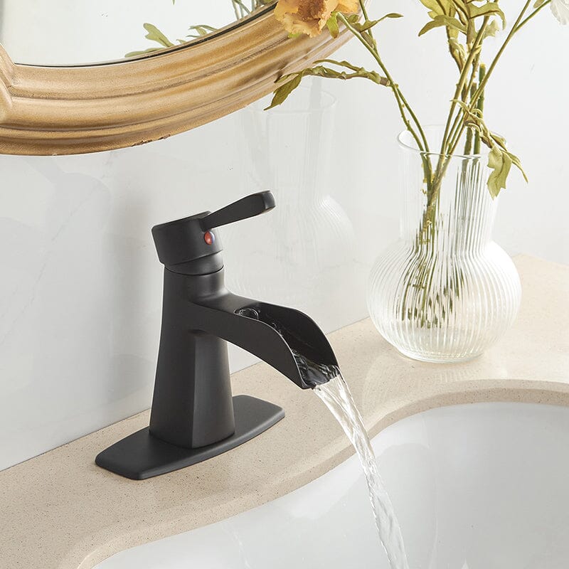 Waterfall Single Hole Single-Handle Low-Arc Bathroom Sink Faucet With Pop-up Drain Assembly - Image 12
