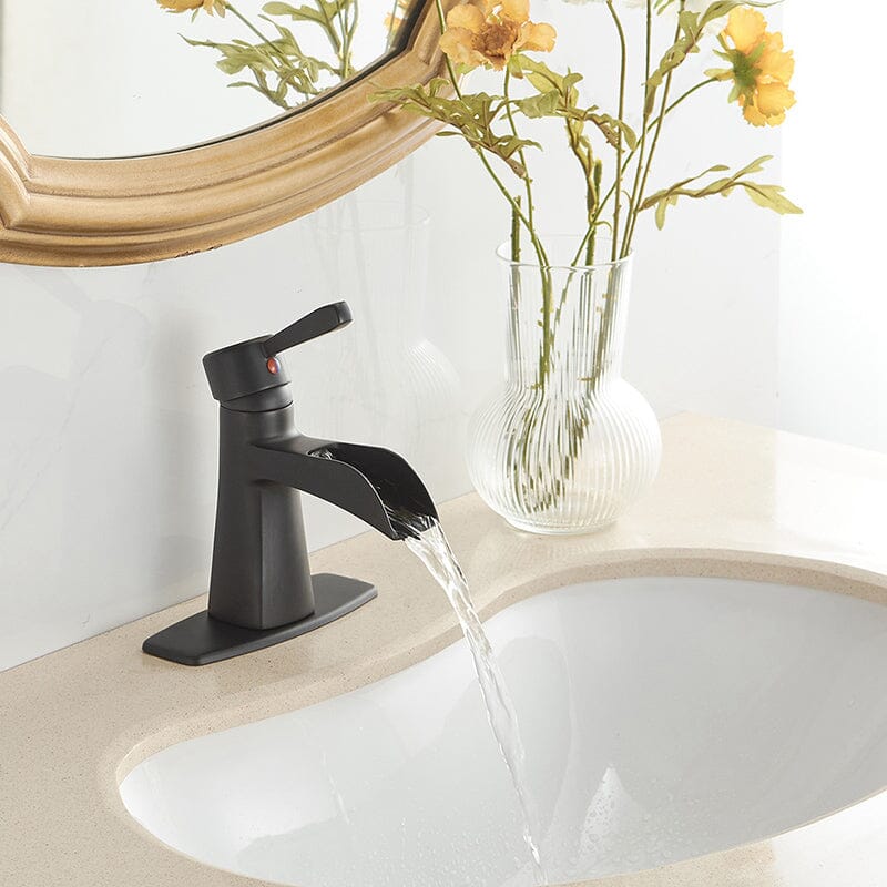 Waterfall Single Hole Single-Handle Low-Arc Bathroom Sink Faucet With Pop-up Drain Assembly - Image 13