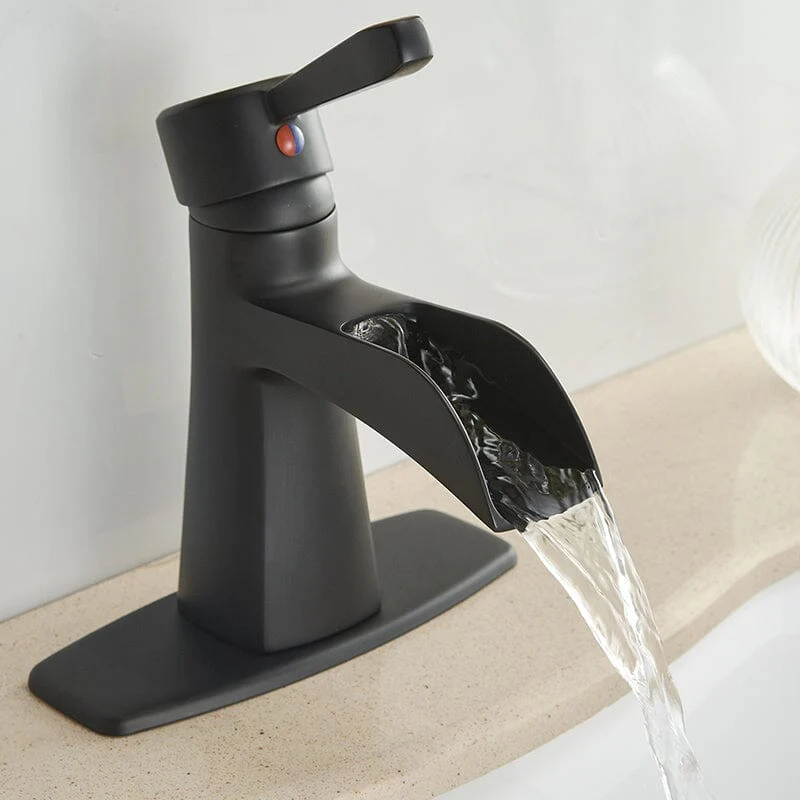 Waterfall Single Hole Single-Handle Low-Arc Bathroom Sink Faucet With Pop-up Drain Assembly - Image 14
