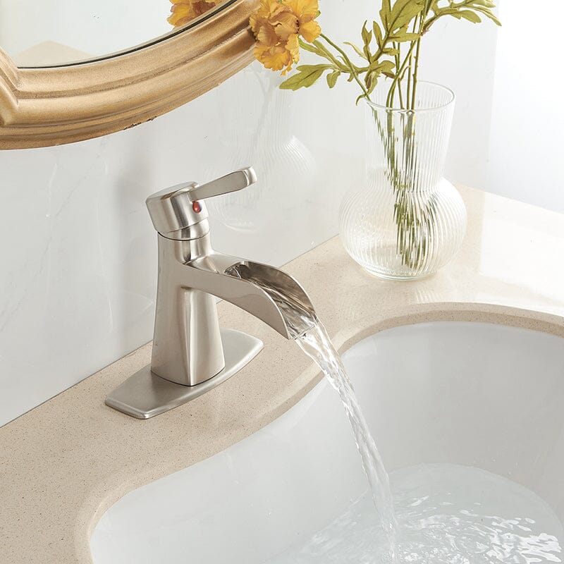 Waterfall Single Hole Single-Handle Low-Arc Bathroom Sink Faucet With Pop-up Drain Assembly - Image 20